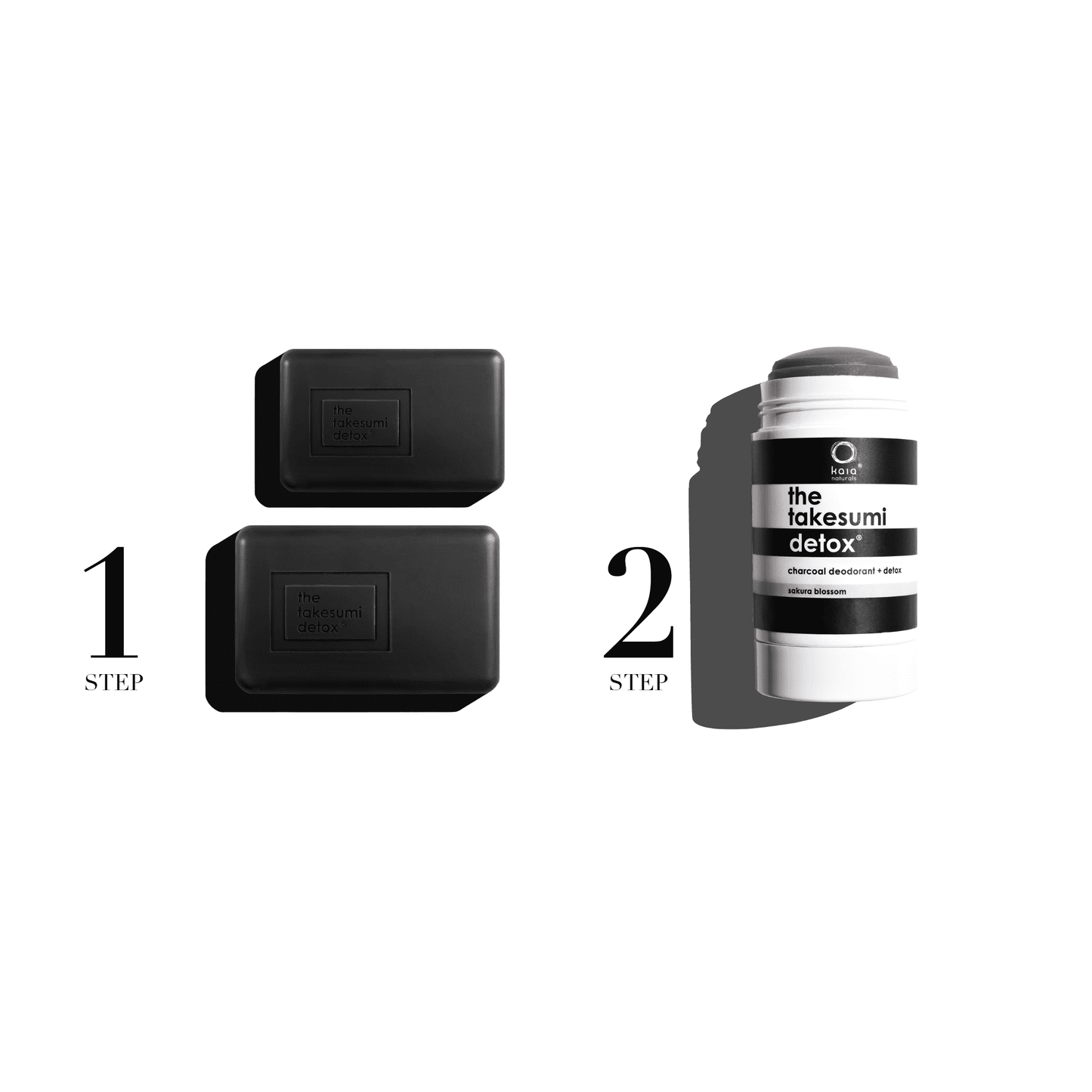 Kaia Naturals 2-Step System for excess underarm odor underarm bar and charcoal deodorant bundle