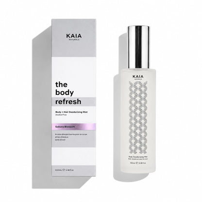 Kaia Naturals Body Refresh 100ml alcohol-free deodorizing mist triethyl citrate and zinc for body and hair